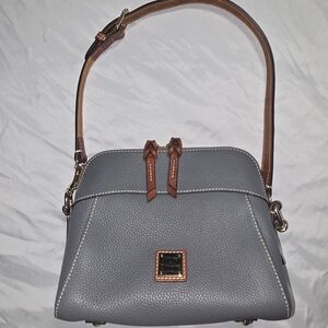 Dooney & Bourke Gray Shoulder Bag with Brown Accents
